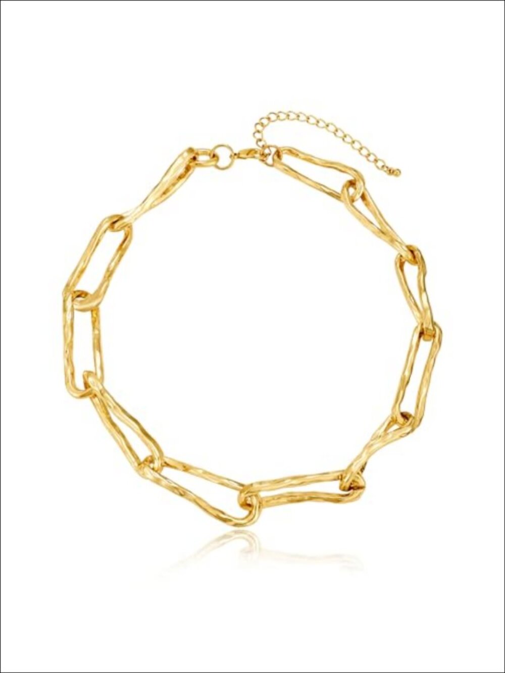 Gold Plated Paperclip Choker Statement Necklace Adjustable Unisex